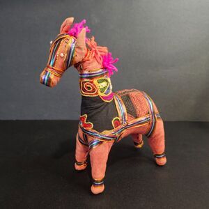 Vintage 1970s Indian Banjara Handcrafted Horse Doll 9"